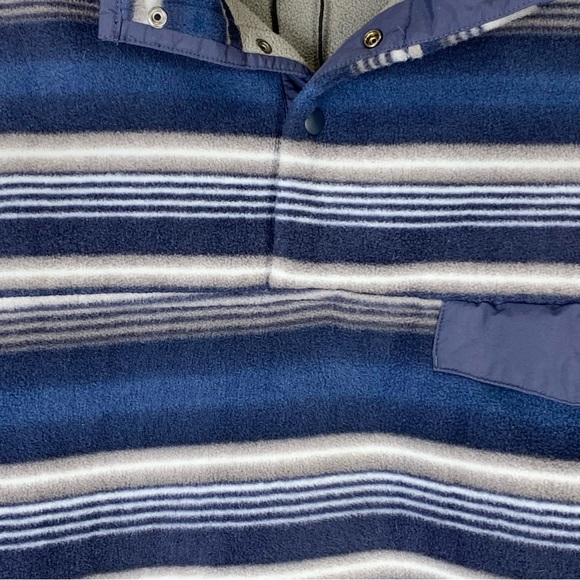 Southern Grit Men's Tundra Fleece 1/4 Snap Navy Blue Striped Pullover - Size XXL - Picture 6 of 15